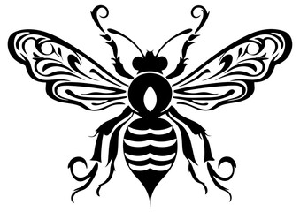 Art Nouveau bee Graphic Accents, vector illustration, vintage elements	
