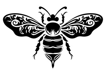 Art Nouveau bee Graphic Accents, vector illustration, vintage elements	
