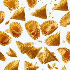 Naklejka premium Flying Crispy Corn Snacks