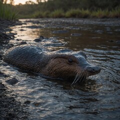 Obraz premium seal on the river