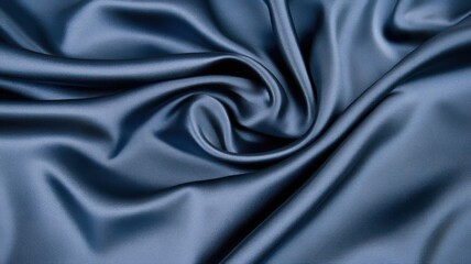 Fototapeta premium Dark Blue Fabric Texture: Swirling Drape and Subtle Pattern