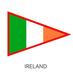Flag or pennant country of Ireland . Isolated on white background. Vector illustration 