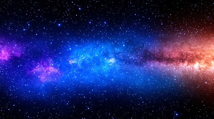 Naklejka premium Vivid depiction of a colorful galactic expanse filled with stars