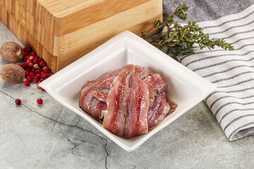 Anchvy canned fish fillet preserve