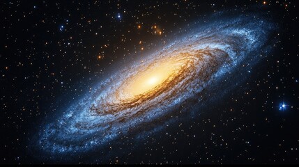 Fototapeta premium Spiral galaxy in deep space; cosmic wonder; star system; celestial beauty; astronomical