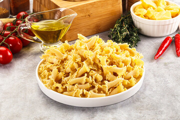 Raw dry Italian pasta - campanelle