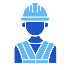 Worker With Safety Vest  Icon Element For Design	