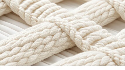 Cream-Colored Thick Rope Texture Close-Up