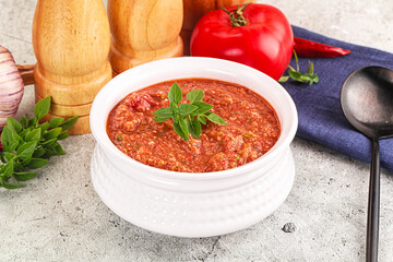 Cold vegan tomato soup Gazpacho