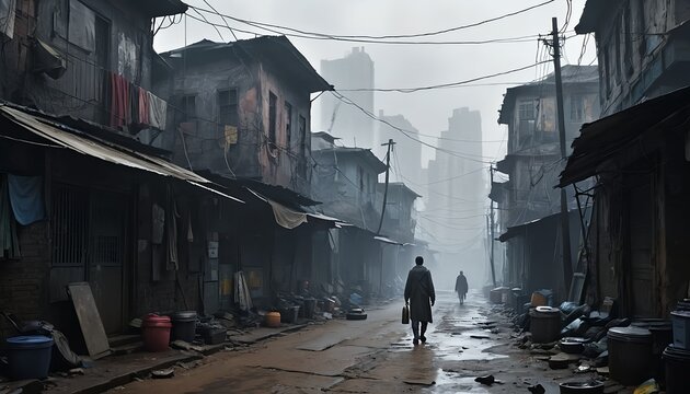 Foggy Alleyway in a Slumbering City