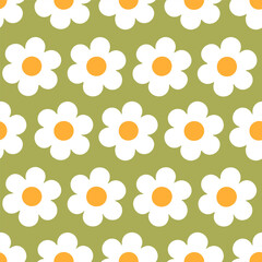 Daisies flowers pattern.Seamless pattern with florals for fabric, textiles, clothing, wrapping paper. Vector illustration