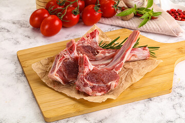 Raw Rack of Lamb for cooking