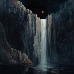waterfall in the cave