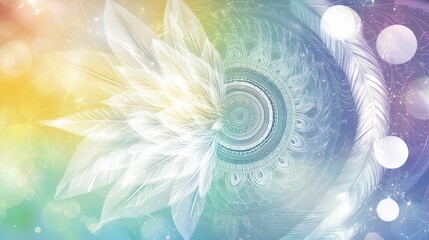 Abstract feathers, swirling design, soft colors, background image, decorative, artistic, possible use in greeting cards, website banners, posters