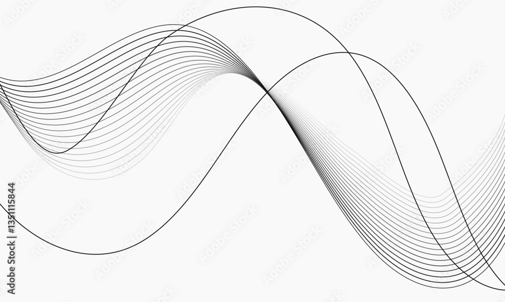 Poster abstract wave line vector technology design banner with flowing color wave line background. design f