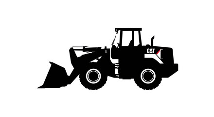 Isolated Wheel Loader Silhouette