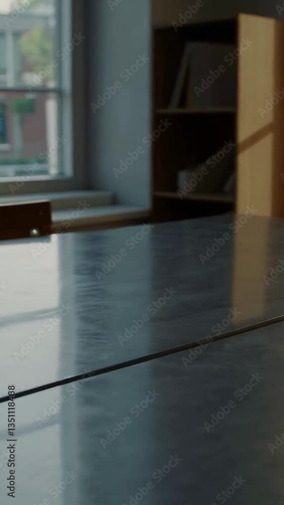 Aufkleber sunlight transforms modern dining area with dynamic shadows and light play