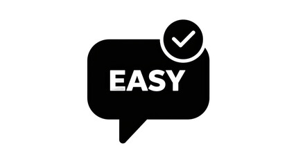 Isolated Easy Confirmation Checkmark Speech Bubble Icon