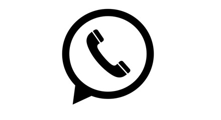 Isolated Minimalist WhatsApp Call Icon