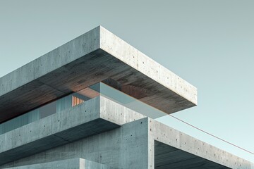 Fototapeta premium Modern architectural masterpiece showcasing minimalist design with concrete and glass elements