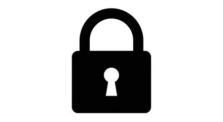 Isolated Padlock Icon in Solid Black