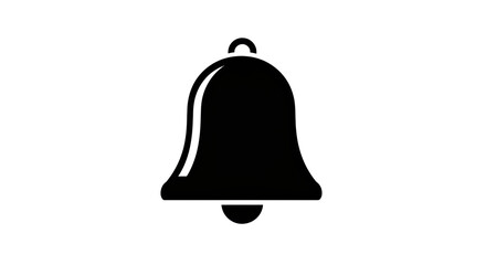 Isolated Simple Black Bell Icon, Notification Symbol