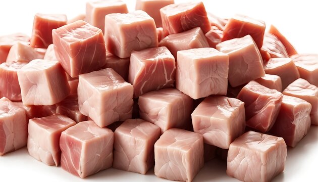 Diced Cooked Ham, Close Up