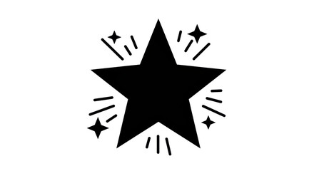 Isolated Glowing Star Icon for Rating and Award