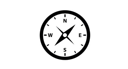 Isolated Compass Icon for Navigation and Direction