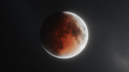 Lunar Eclipse: A breathtaking display of the lunar eclipse, showcasing the moon's transition through Earth's shadow, a celestial spectacle in the vastness of space.