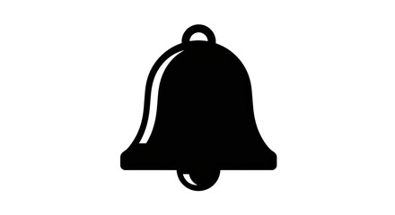 Isolated Simple Black Bell Icon for Notification