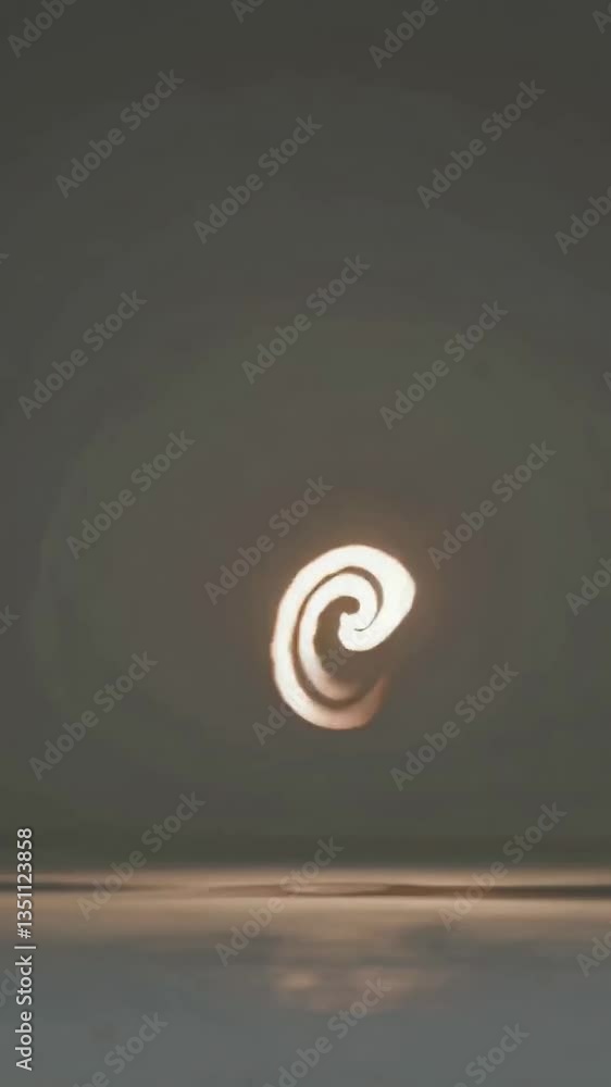 Poster mesmerizing spiral light movement creating serene reflections on a calm surface