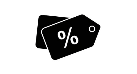 Isolated Two Black Discount Tags, Representing Offers and Savings