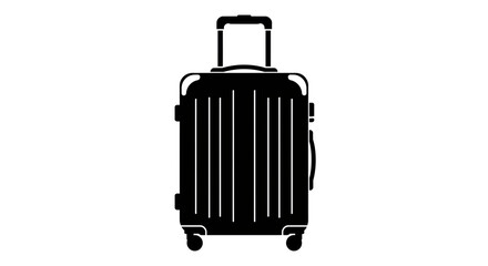Isolated Black Suitcase Icon, Travel Baggage