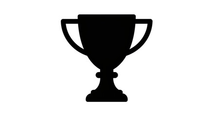 Isolated Black and White Trophy Silhouette