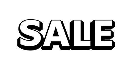 Isolated Bold SALE Typography in Black and White