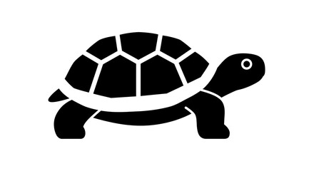 Isolated Black Silhouette of a Turtle