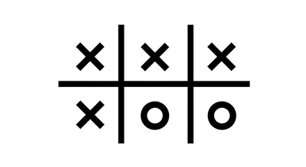 Isolated Tic-Tac-Toe Board Game