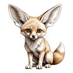 Obraz premium Adorable Fennec Fox Sitting