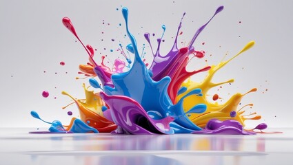 Vibrant Colorful Paint Splash Explosion