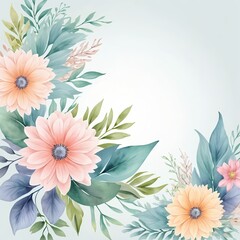 Fototapeta premium Pastel Floral Corner Design