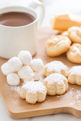 Fototapeta premium Delicious Hot Chocolate with Marshmallows and Sweet Sugar Cookies