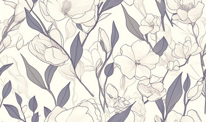 Obraz premium Creative 2D Doodle seamless pattern Floral or flower Illustrations