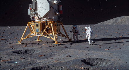 Historical Moon Landing Astronauts Lunar Module
