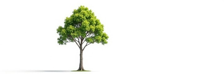 Single isolated tree branch against white background, solitary, background