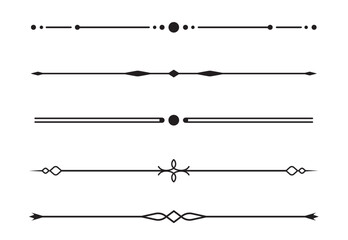 Set of Vintage decorative lines. text dividers. Line border. Lines separators, Borders, Vintage dividers, Underline elements. Vector illustration