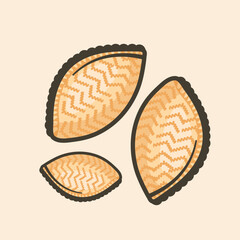 Shekerbura - traditional Azerbaijan bakery, illustration of pastry shekerbura for Nowruz holiday