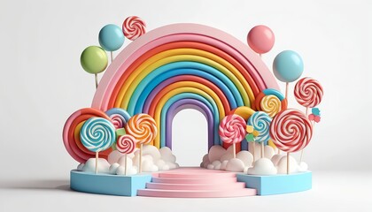 Fototapeta premium Rainbow Candy Land Archway