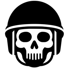Army skull logo silhouette