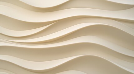 Fototapeta premium Soft curves create a calming atmosphere with waves of light tan. Generative AI